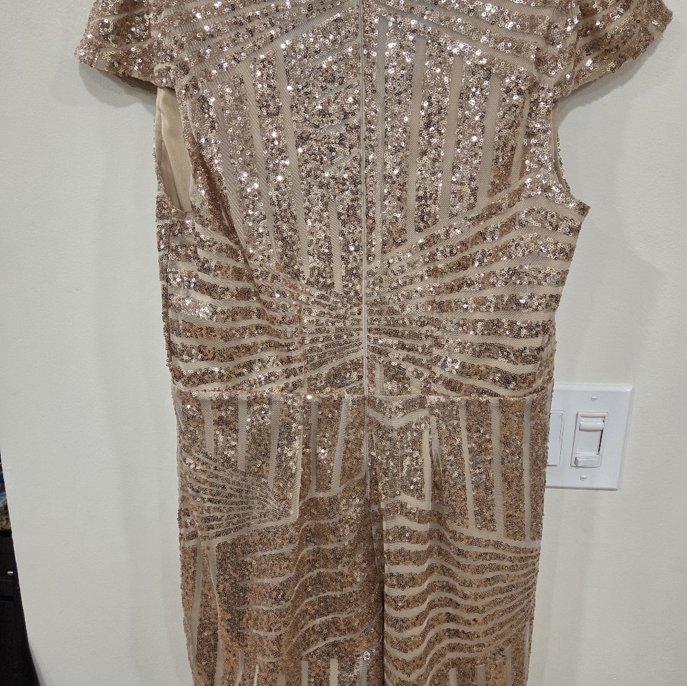New Elegant ✨ Sequin Nude/Champagne Romper – New Without Tags ✨ in Gold